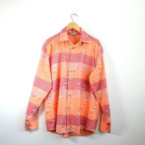 Missoni Shirt Men 48 Camp Striped M Patchwork Zigzag Chevron Zigzag Western Luxe